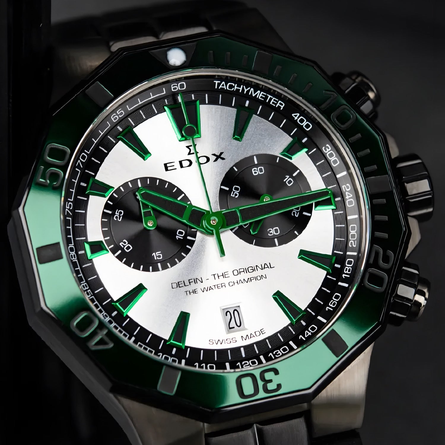Reloj Edox Delfin The Original Chronograph Verde Hombre