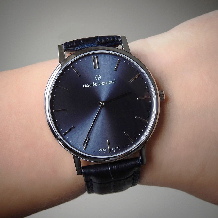 Reloj Claude Bernard Classic Azul Cuero Hombre 20219.3BUIN