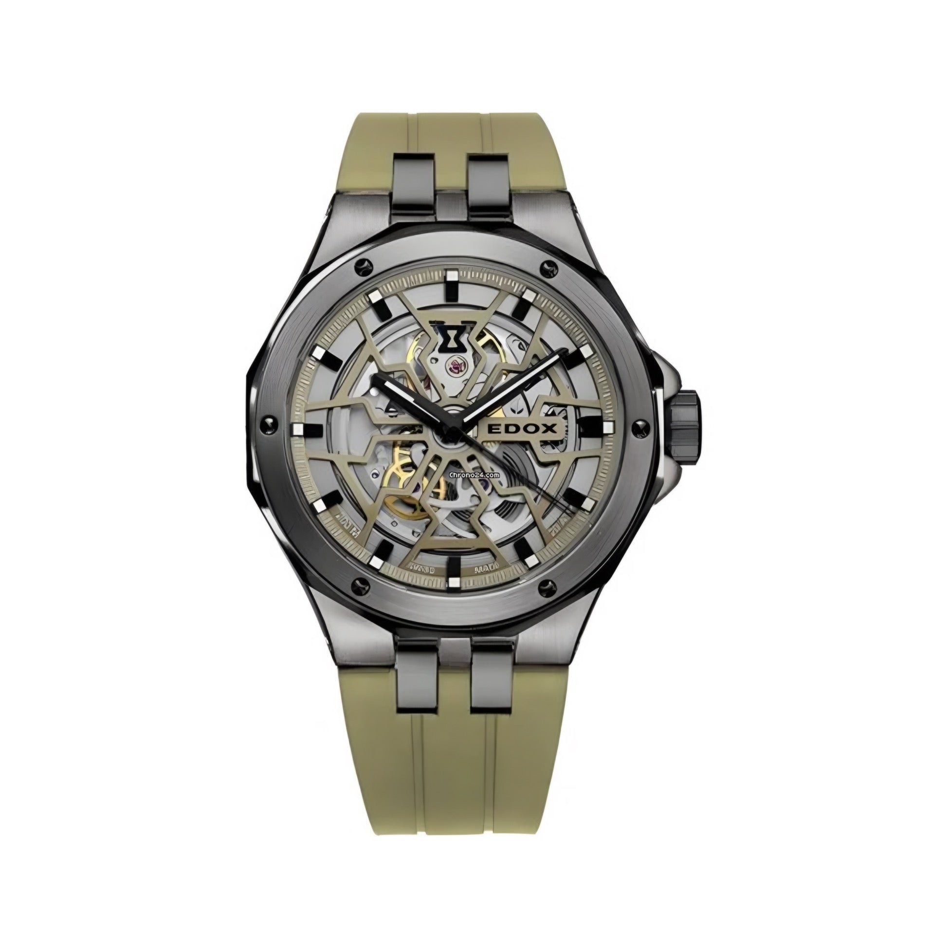 Reloj Edox Green Skeleton Dial Automatic Hombre