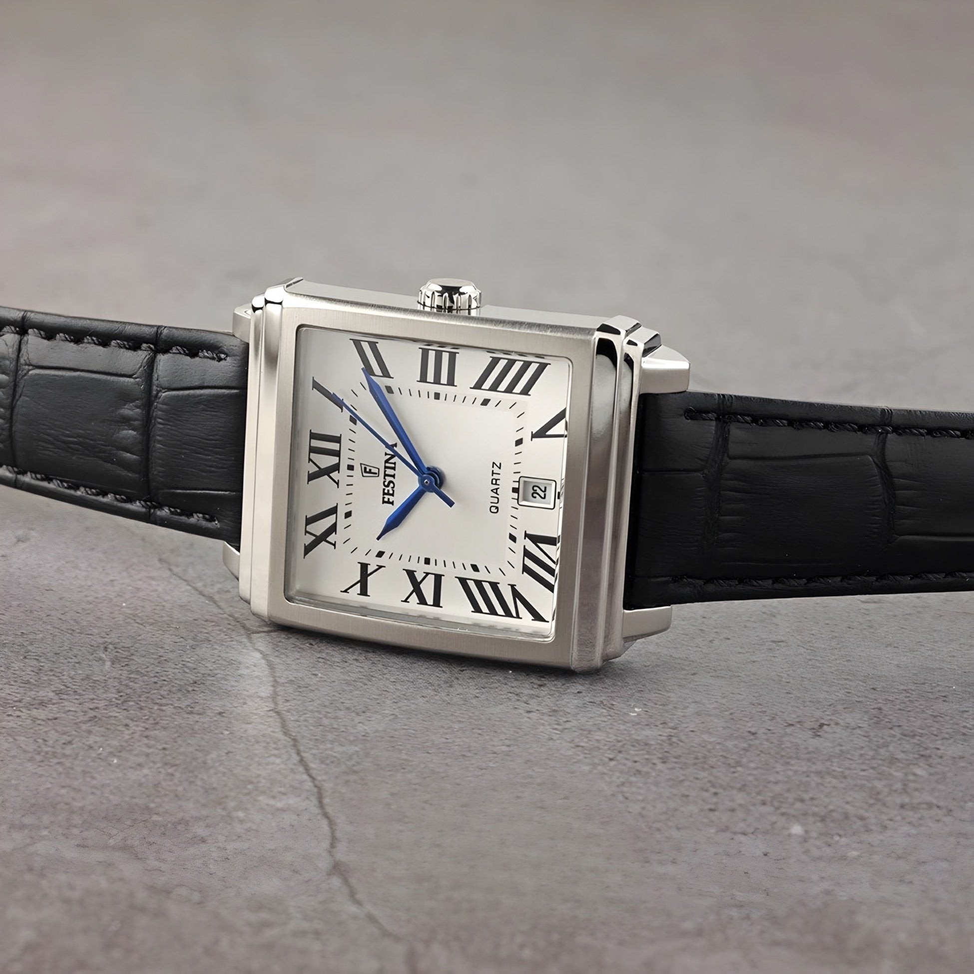 Reloj Festina Mujer F20682/3 On the Square Correa de Cuero Negro