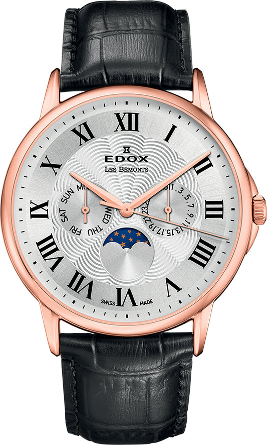 Reloj Edox Moon Phase Roman Numeral Hombre