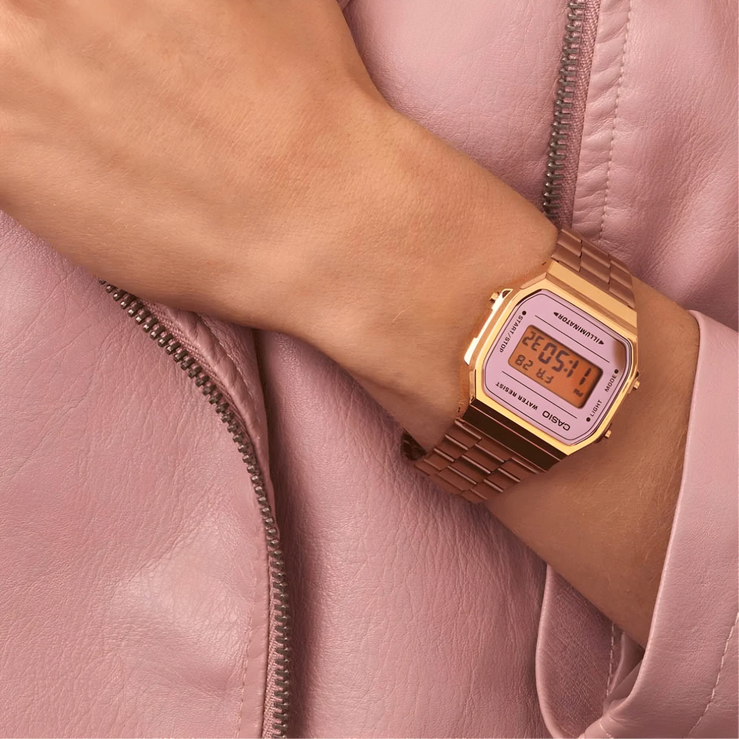 Reloj Casio A168WECM-5DF Dorado y Rosado Mujer