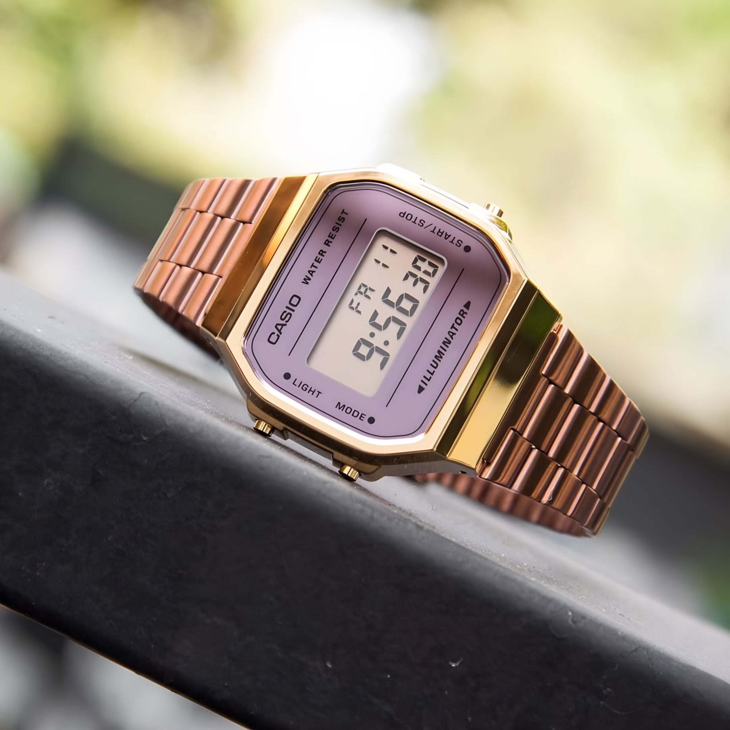 Reloj Casio A168WECM-5DF Dorado y Rosado Mujer