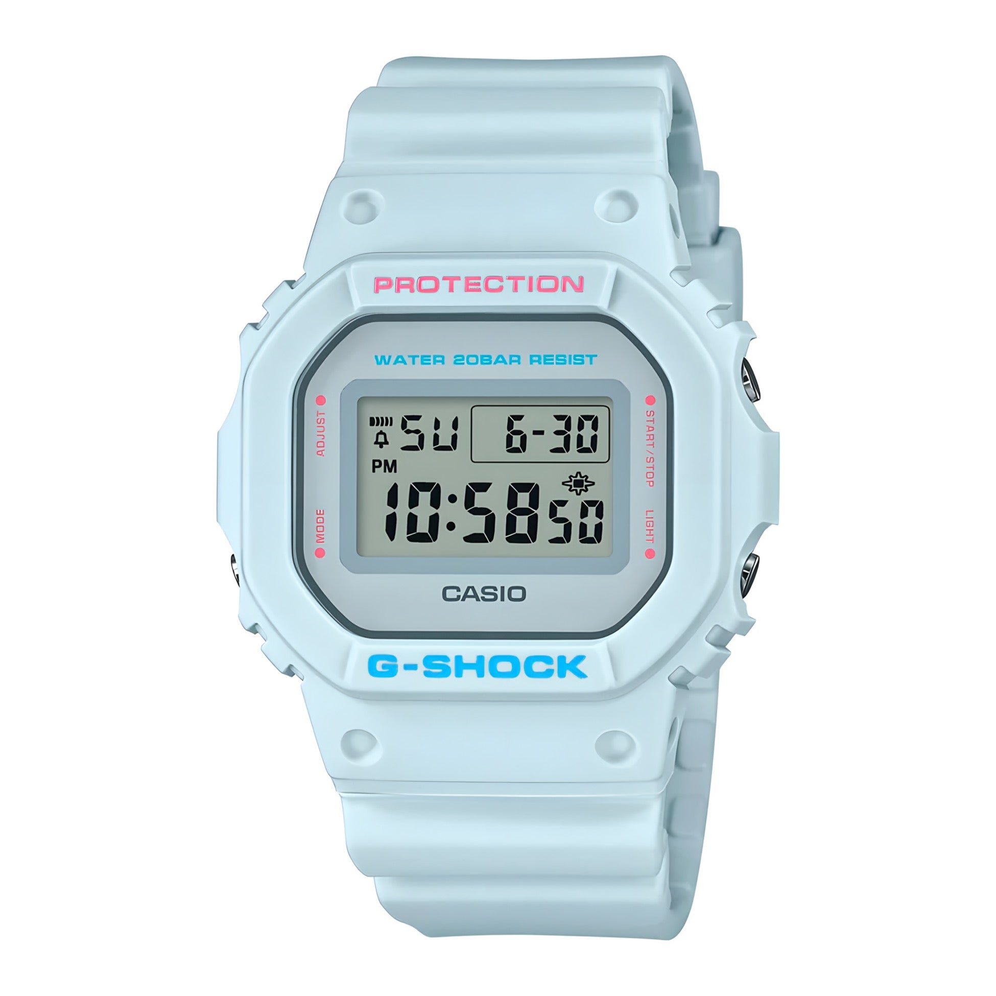 Reloj Casio Dw5600sc-8dr Con Correa De Resina Color Blanco