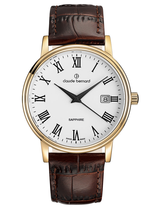 Reloj Claude Bernard Classic Cuero Cafe Hombre 53007.37JBR