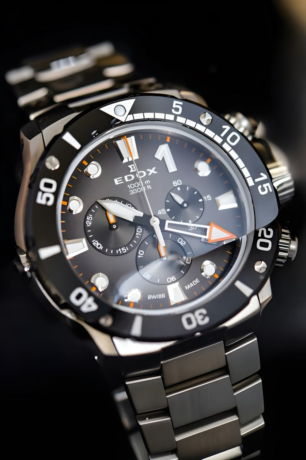 Reloj Edox Chronograph Esfera Negra Hombre 10242.TINMGIDNO