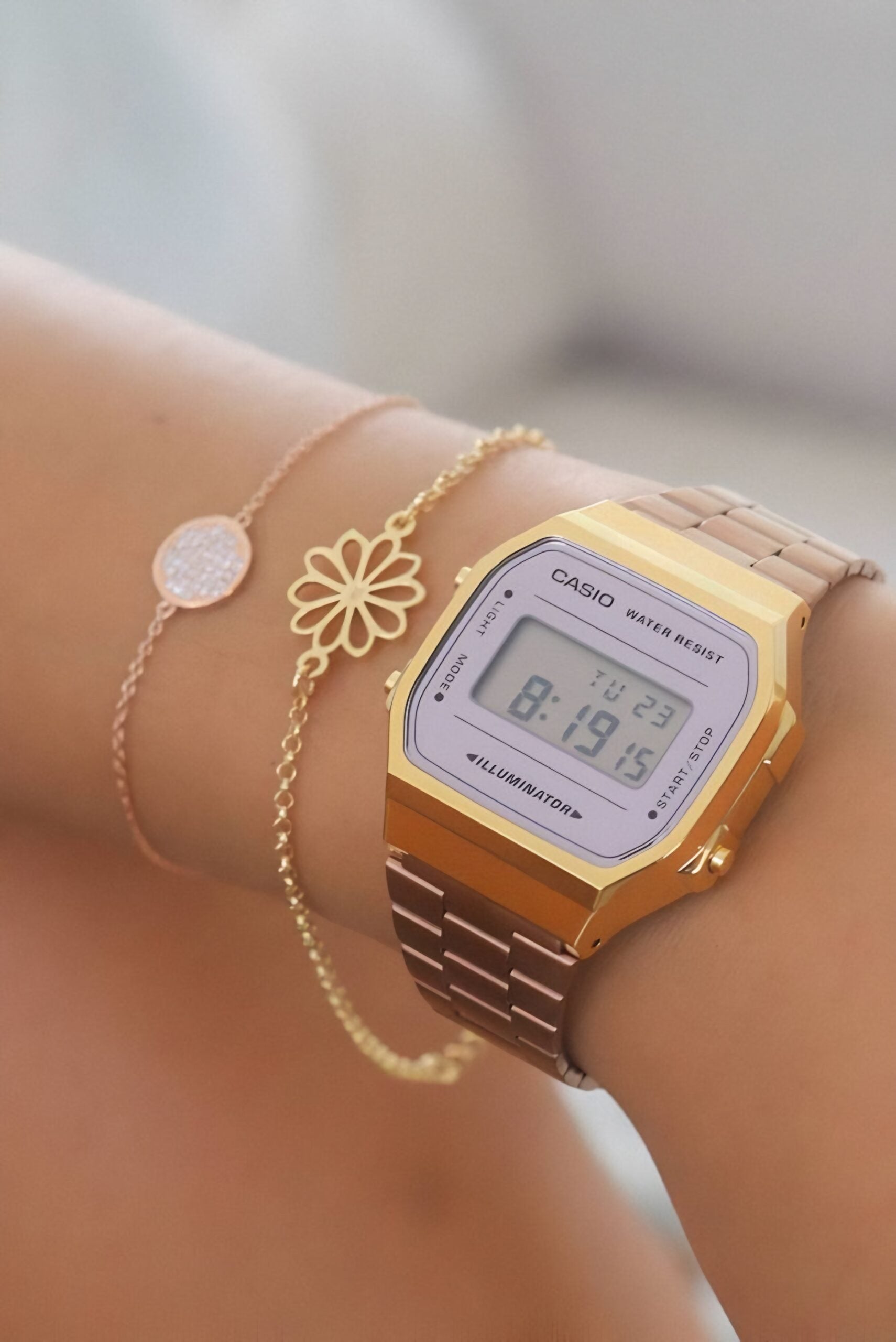 Reloj Casio A168WECM-5DF Dorado y Rosado Mujer