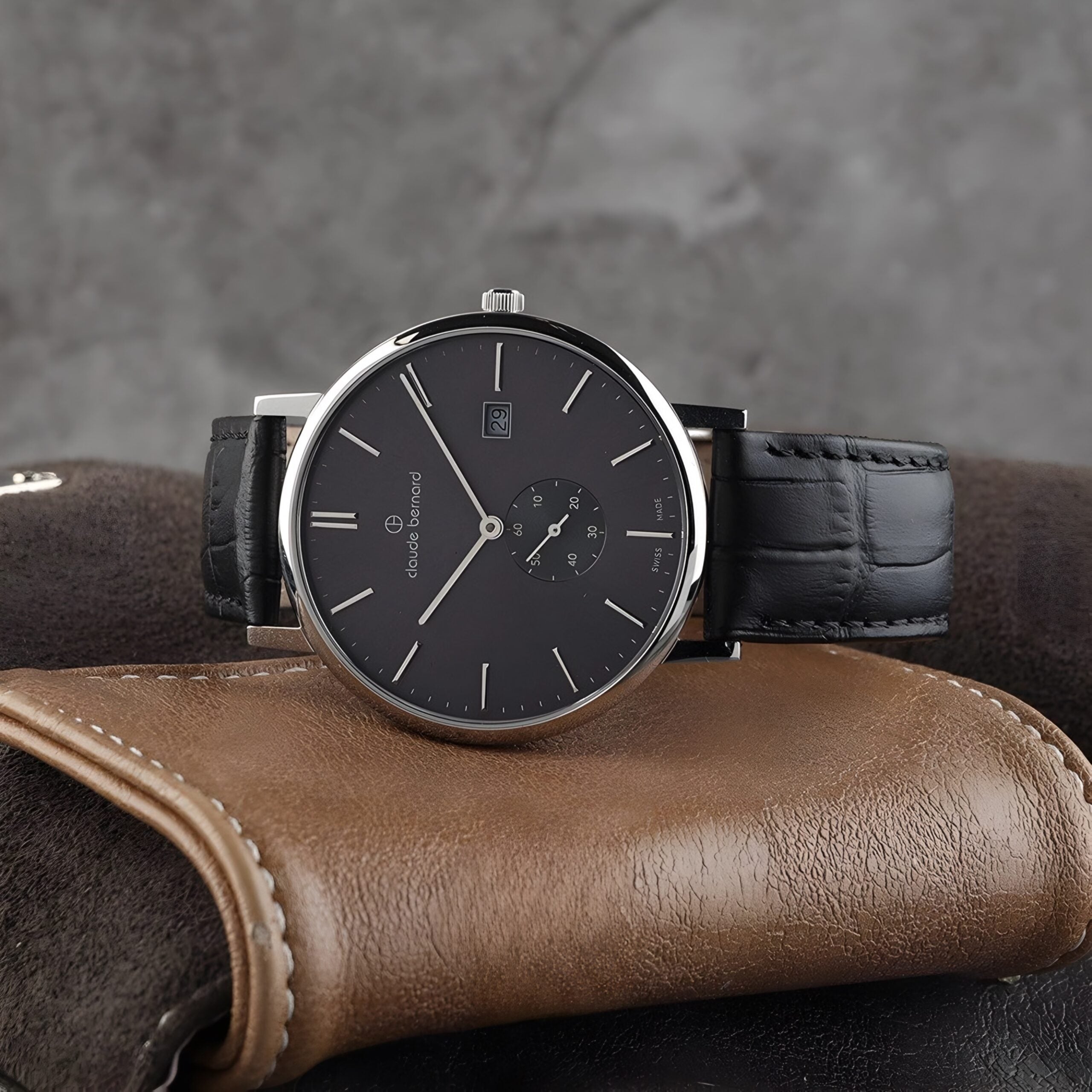 Reloj Claude Bernard Classic Esfera Negra Hombre 65004.3GING