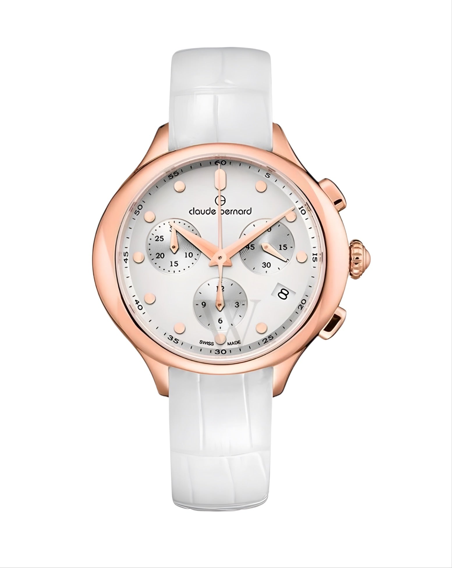 Reloj Claude Bernard White Chronograph Mujer