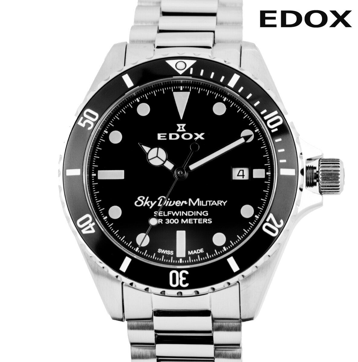 Reloj Edox Sky Diver Black Automatic Hombre