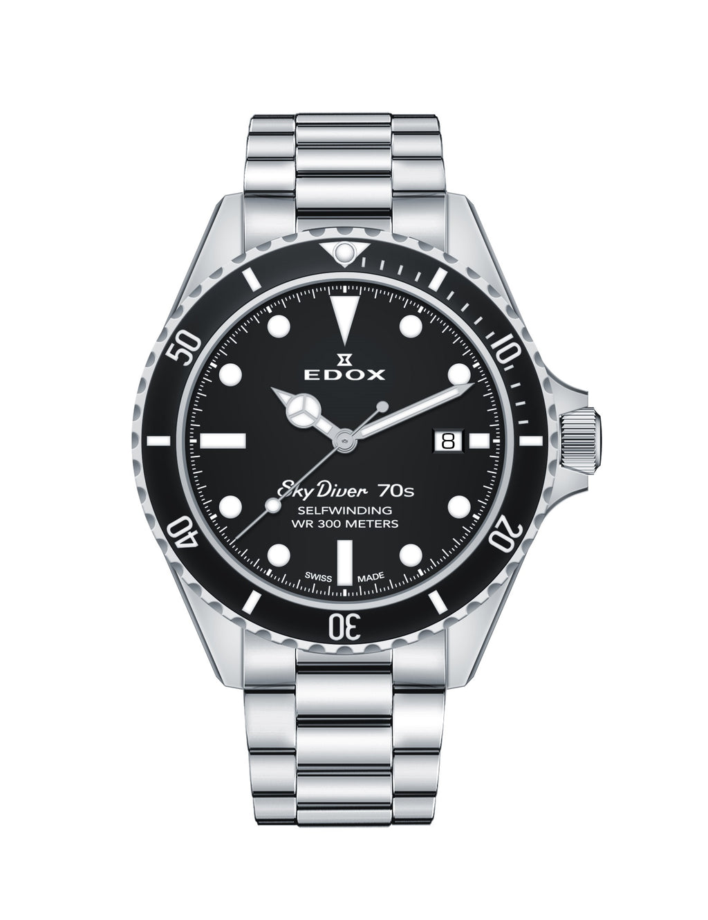 Reloj Edox Sky Diver Black Automatic Hombre