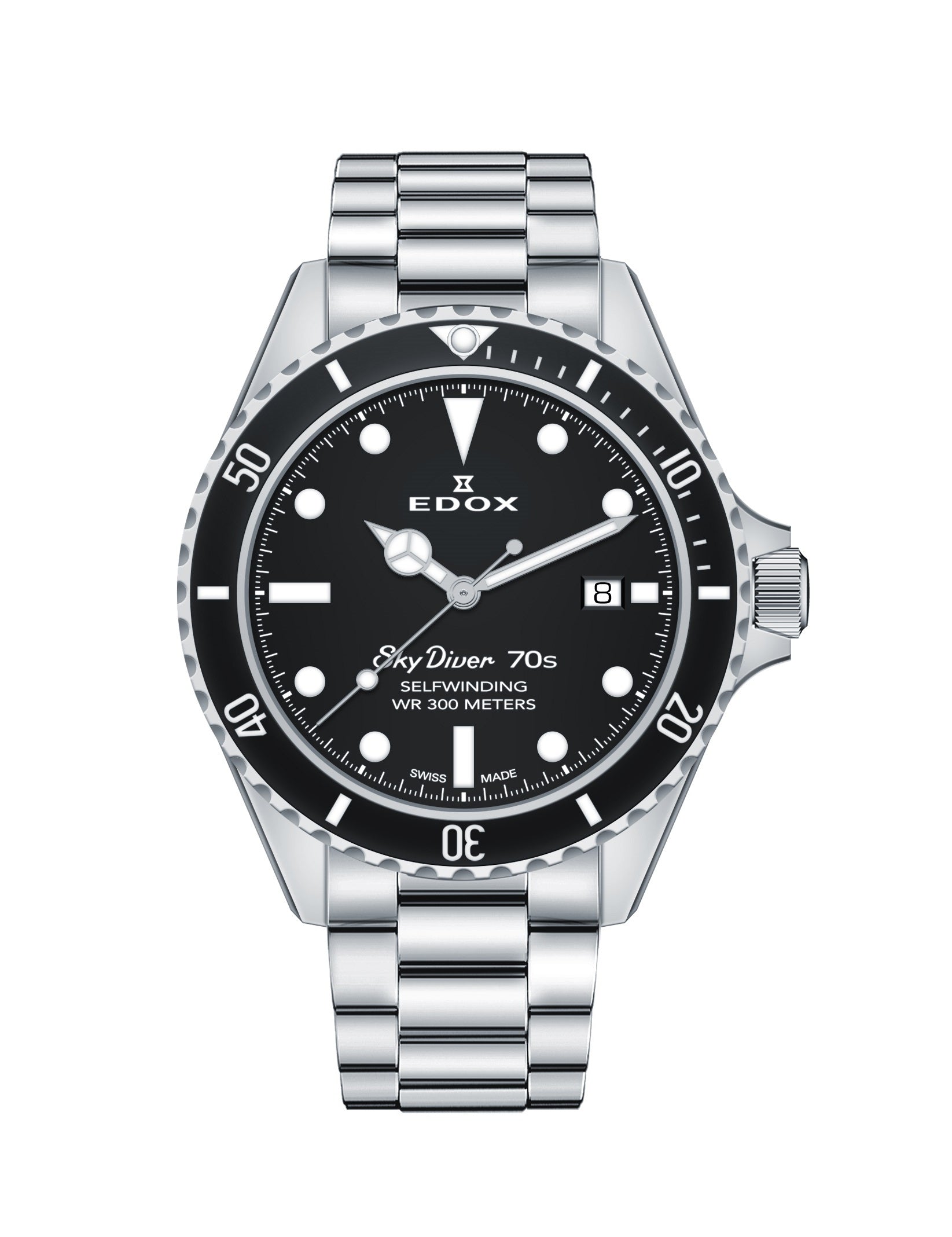 Reloj Edox Sky Diver Black Automatic Hombre