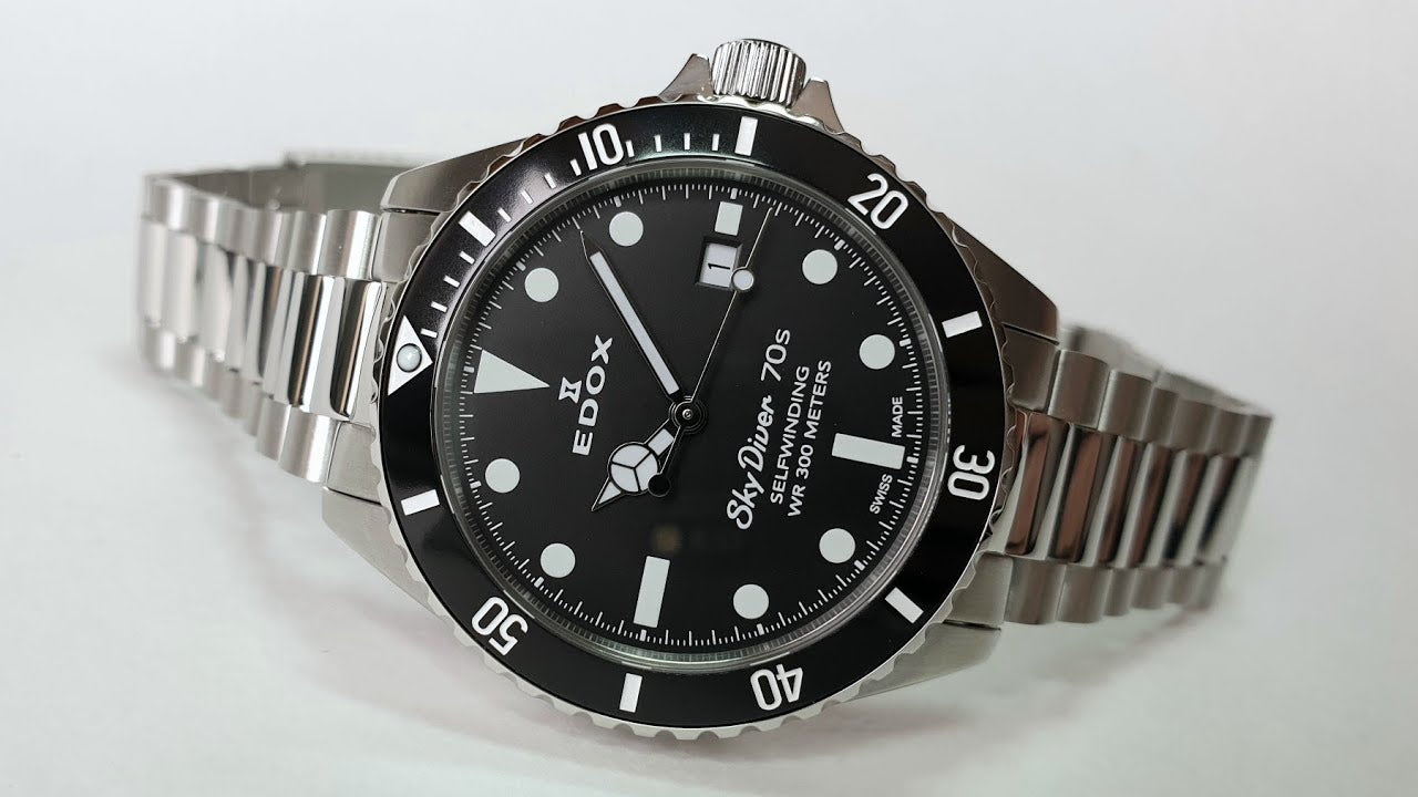 Reloj Edox Sky Diver Black Automatic Hombre