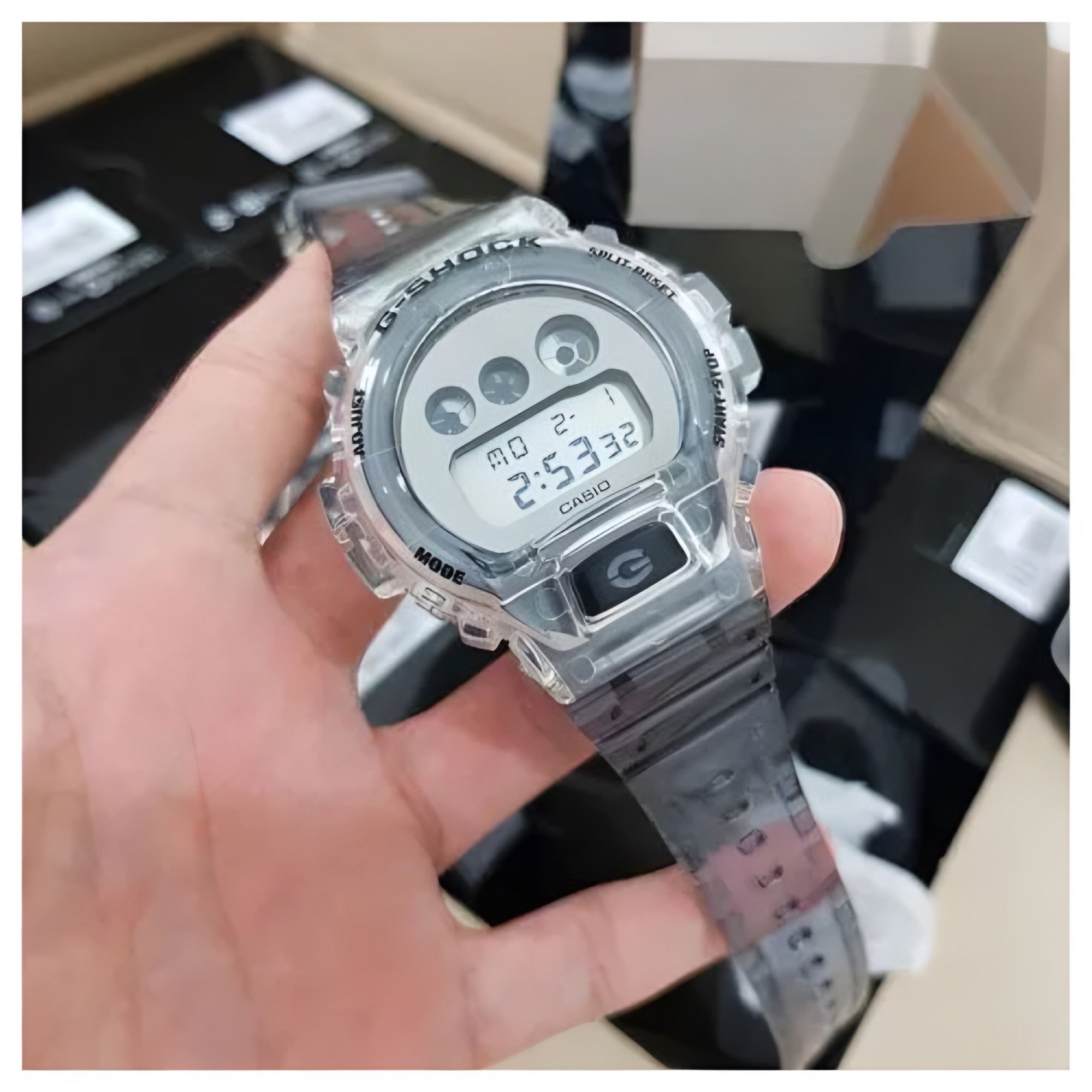 Reloj Casio G-shock Dw6900sk-1dr Color De La Correa Transparente