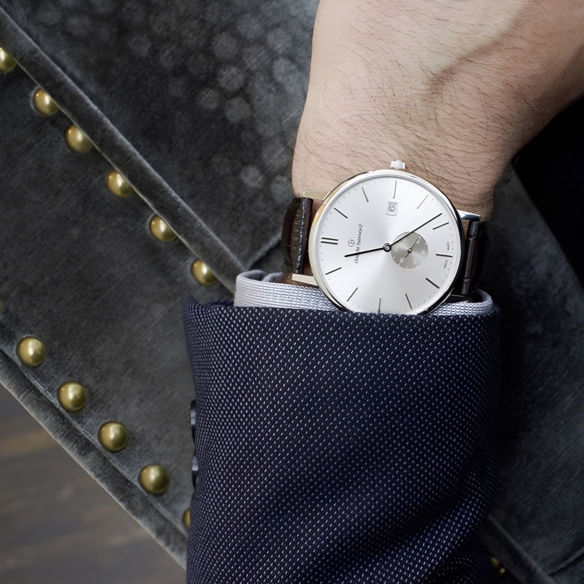 Reloj Claude Bernard Slim Line Cuero  Hombre