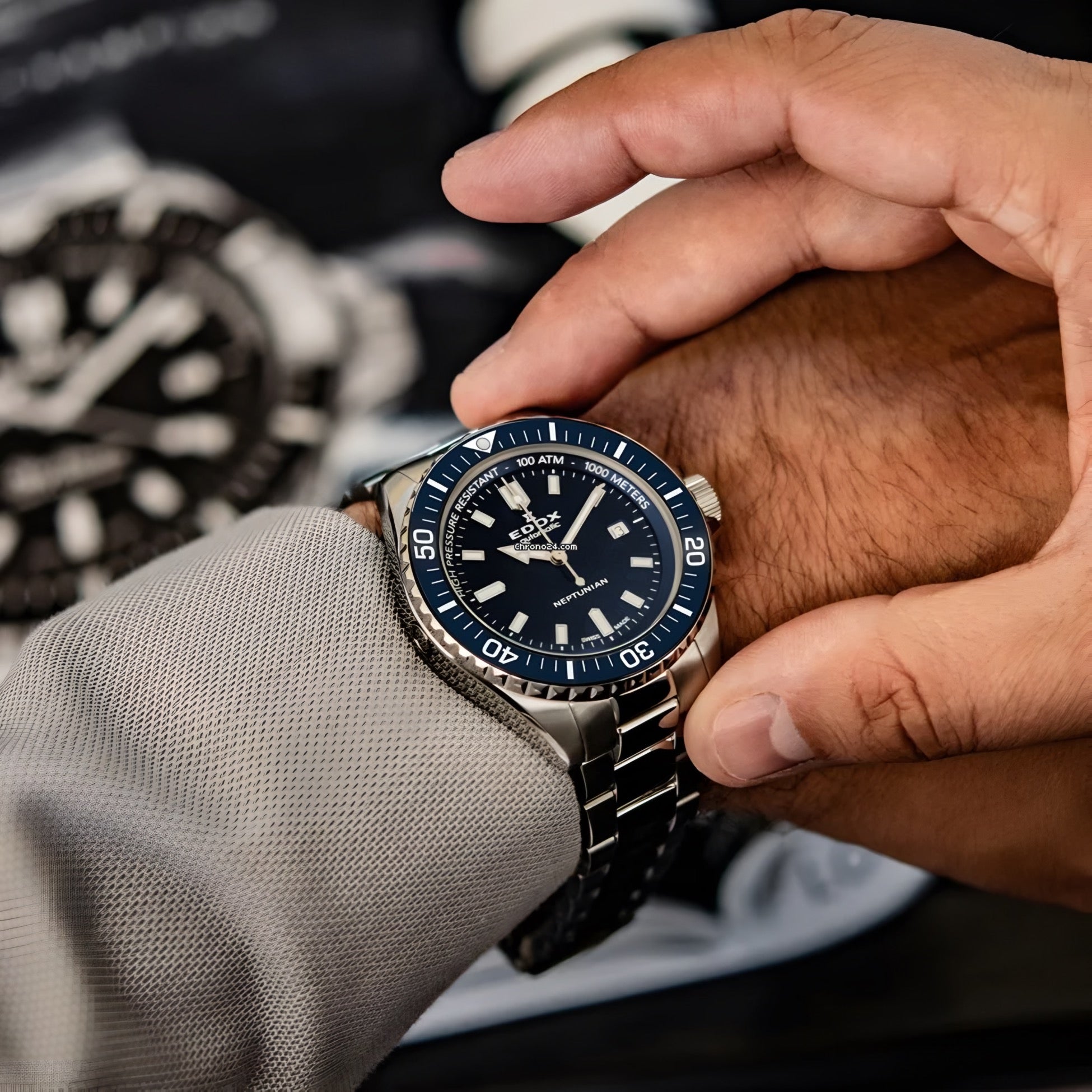 Reloj Edox Neptunian Automatic Hombre Azul 80120.3BUMBUF