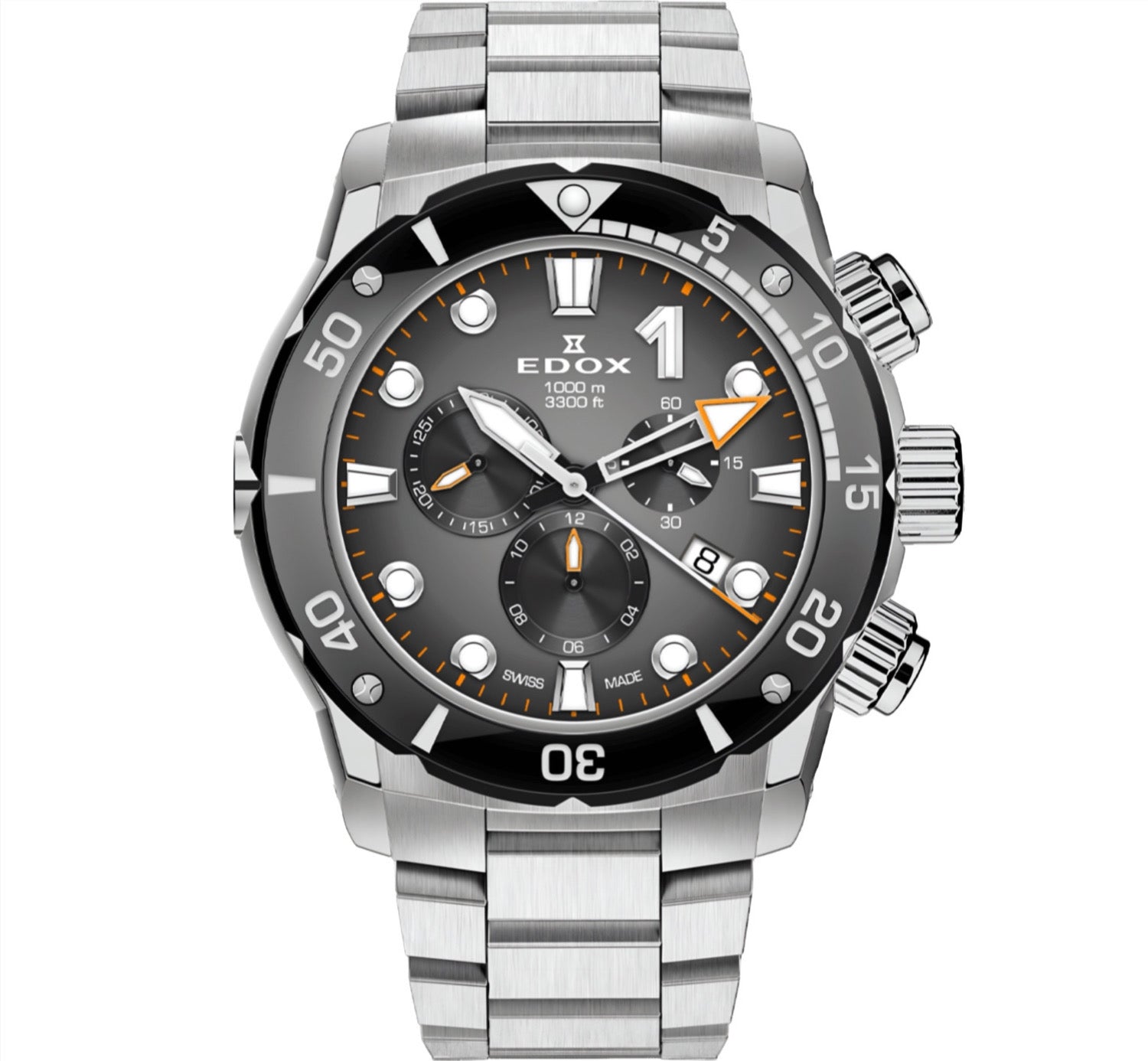 Reloj Edox Chronograph Esfera Negra Hombre