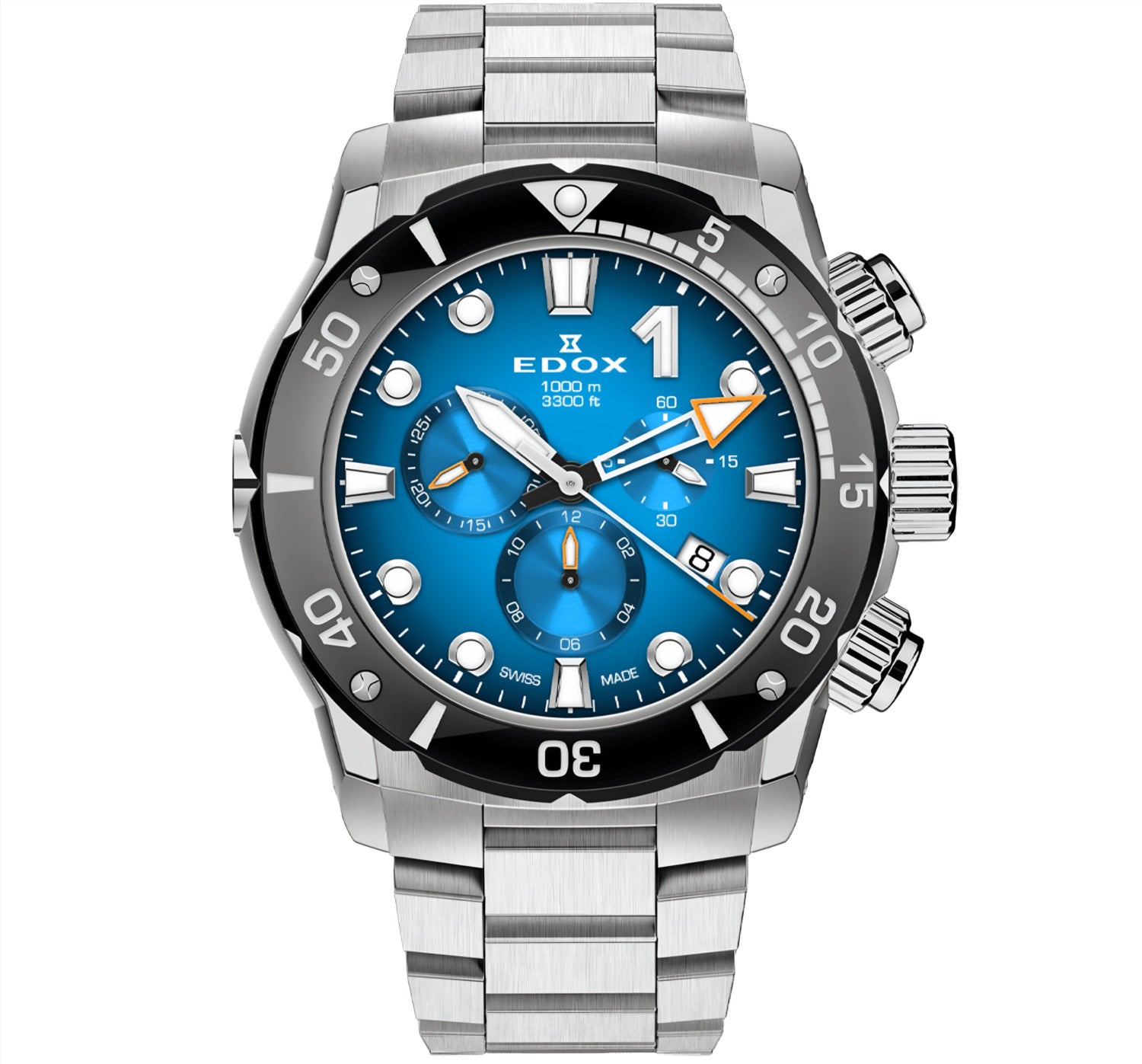 Reloj Edox Chronograph Esfera Azul Hombre