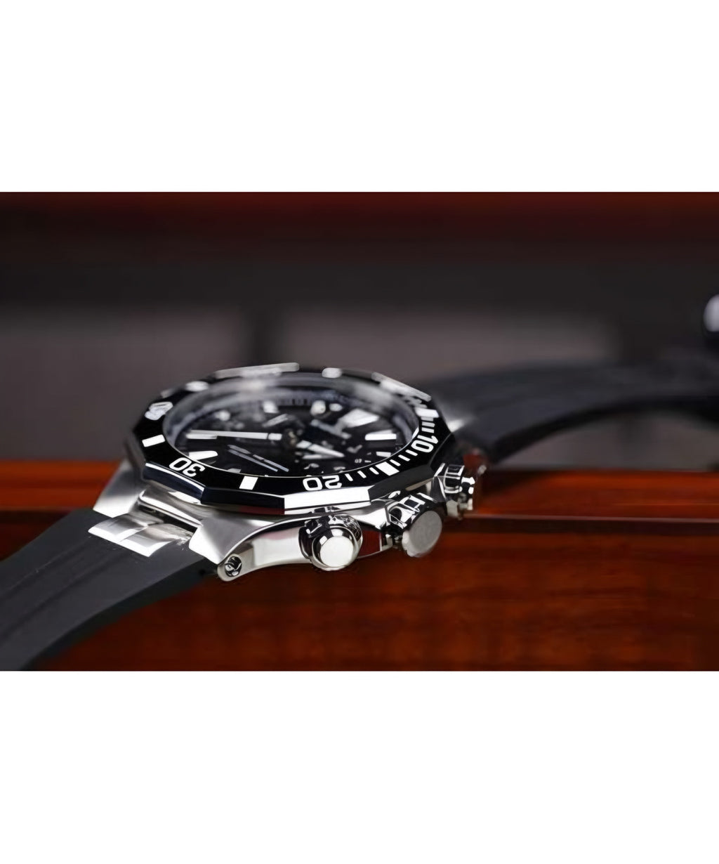 Reloj Edox Delfin The Original Chronograph Pulsera Negra Hombre 10112.3NCANIN