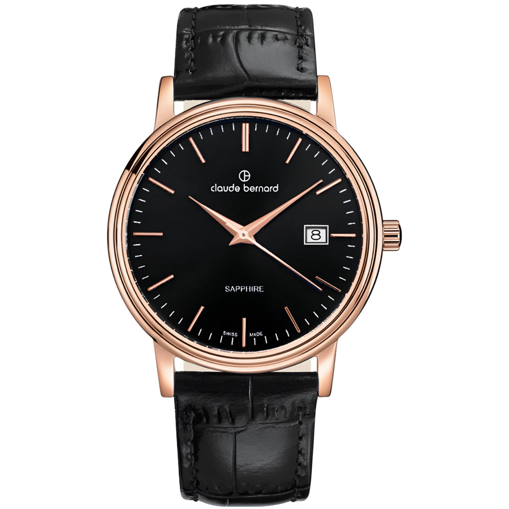 Reloj Claude Bernard Classic Esfera Negra Hombre