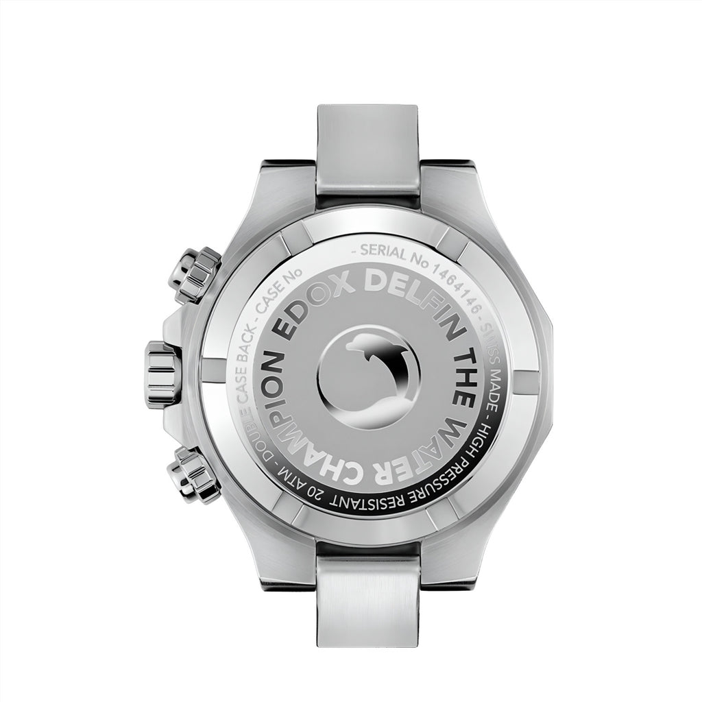 Reloj Edox Delfin The Original Chronograph Pulsera Negra Hombre 10112.3NCANIN