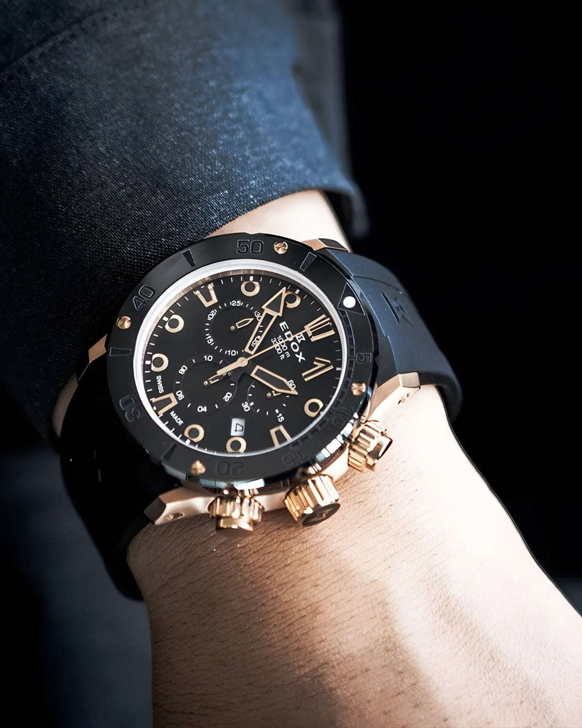 Reloj Edox Chronograph Negro Hombre  10242.TINRNIR
