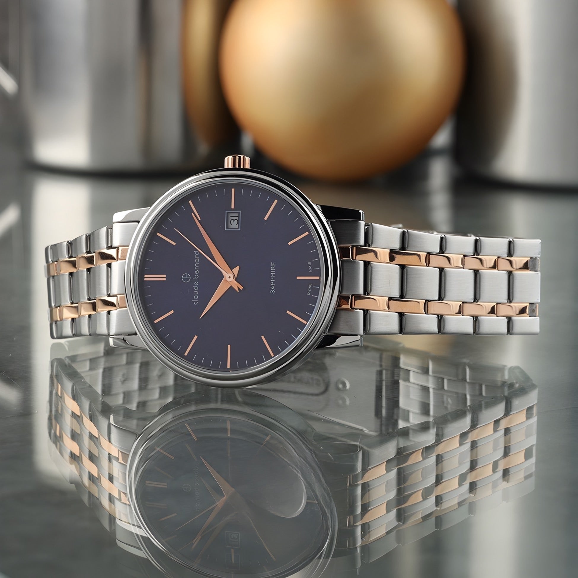Reloj Claude Bernard Classic Esfera Azul 28mm Mujer 54005.357RMBUIR
