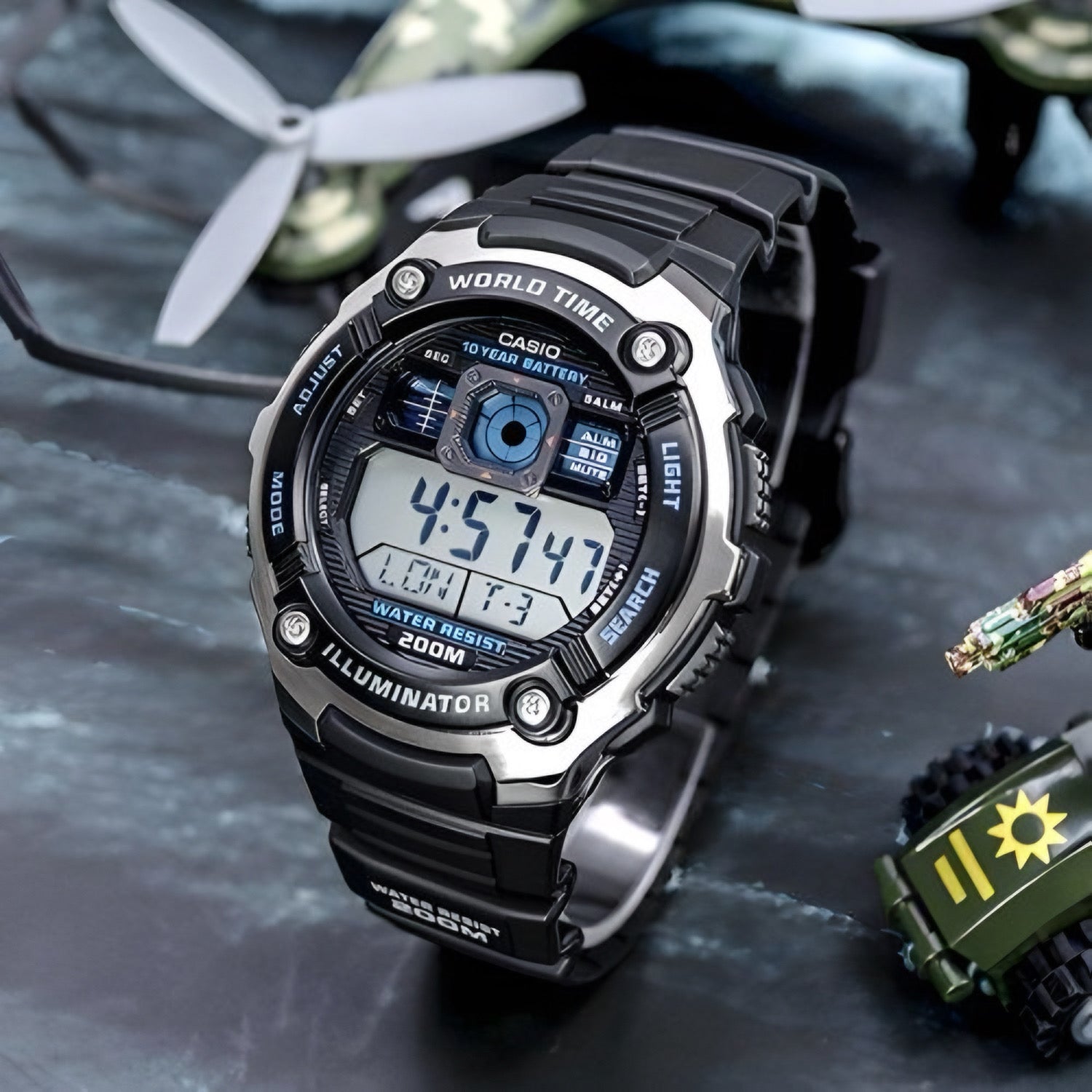 Reloj Casio Hombre Resina Negro AE-2000W-1AVDF