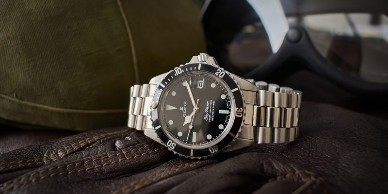 Reloj Edox Sky Diver Black Automatic Hombre