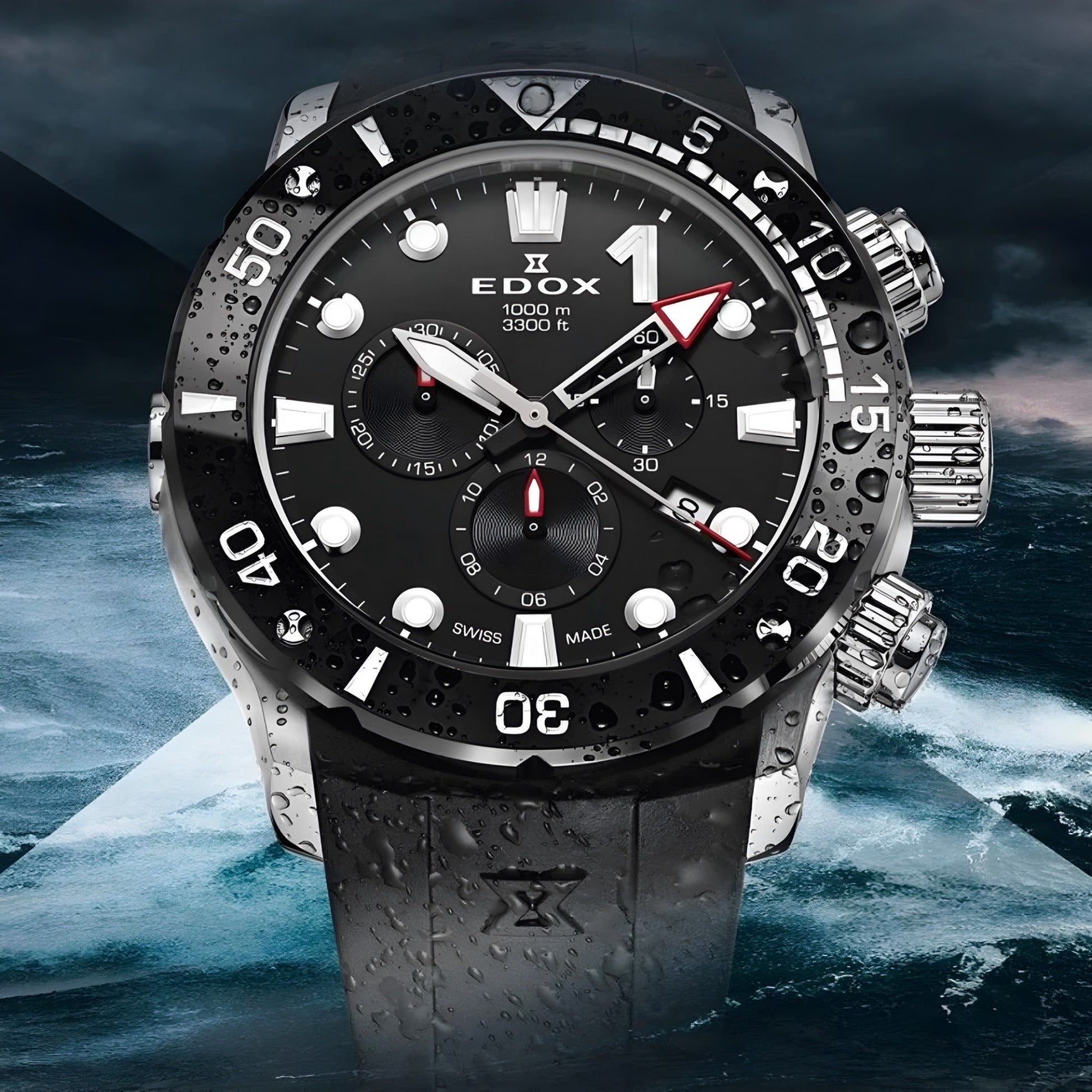 Reloj Edox Black Class One Chronograph Hombre 45mm | 10242.TINNIN