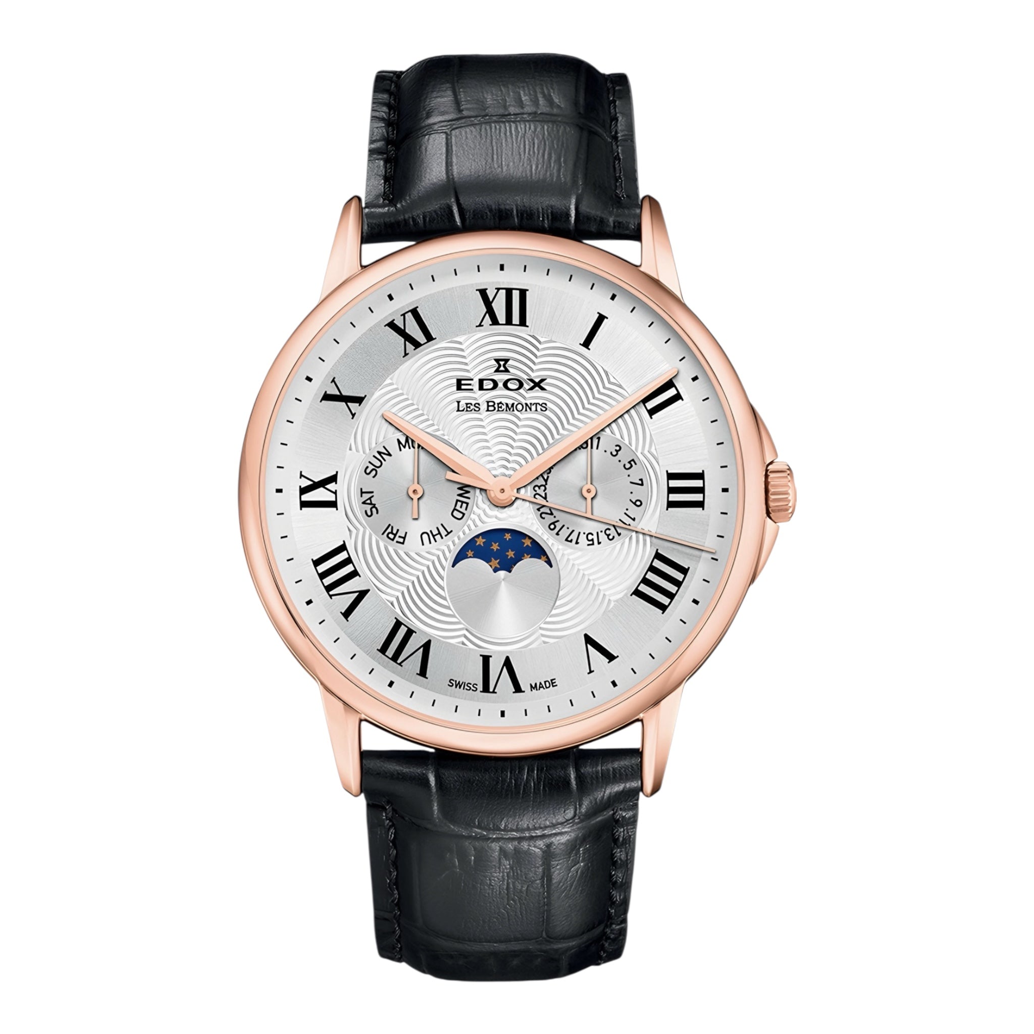 Reloj Edox Moon Phase Roman Numeral Hombre