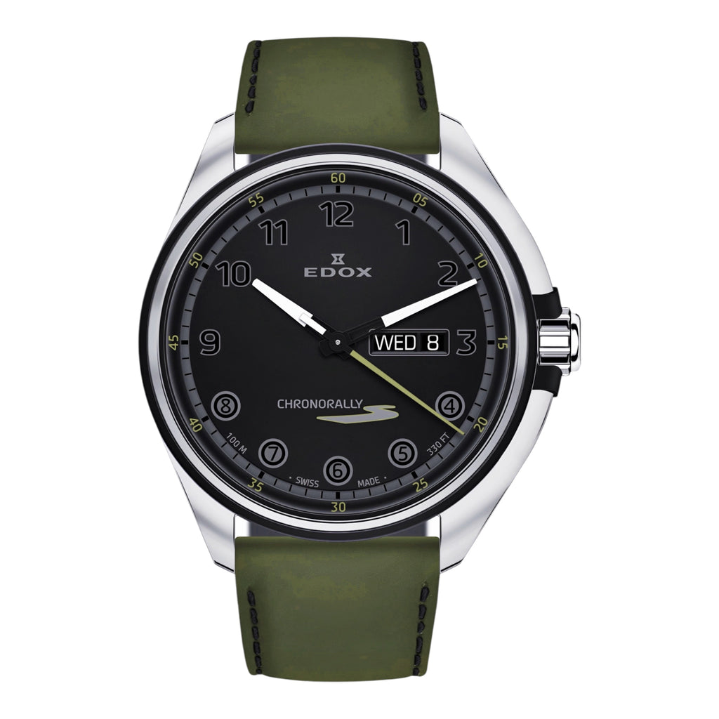 Reloj Edox Chronorally Green Hombre
